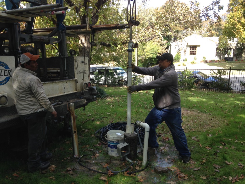 Servicing a residential irrigation well